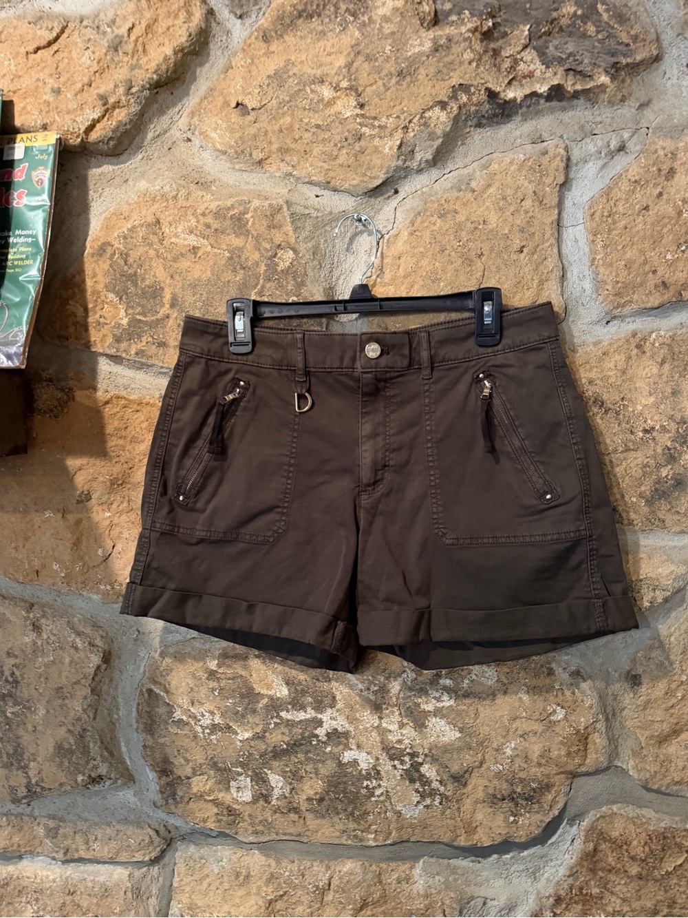 White House Black Market Women's Dark Brown Cargo Shorts 4-1/2” Length